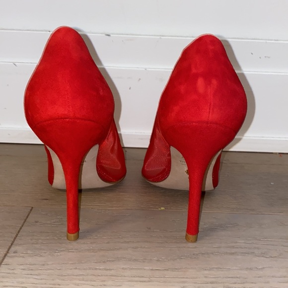 RARE Red Mesh Stuart Weitzman Heels - Picture 3 of 7